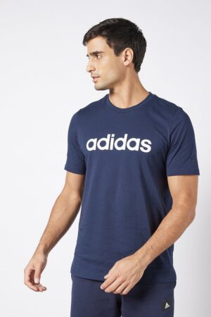 Essentials Embroidered Linear Logo T-Shirt Navy
