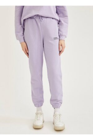 Relaxed Fit Knitted Joggers Lilac
