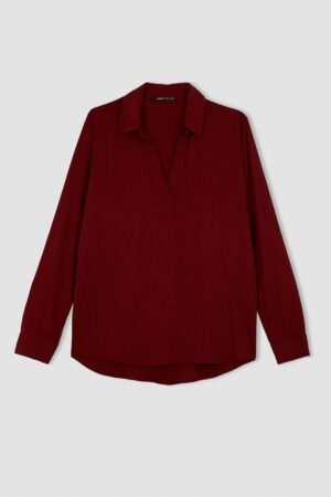 Woman Bordeaux Long Sleeve Blouse BORDEAUX