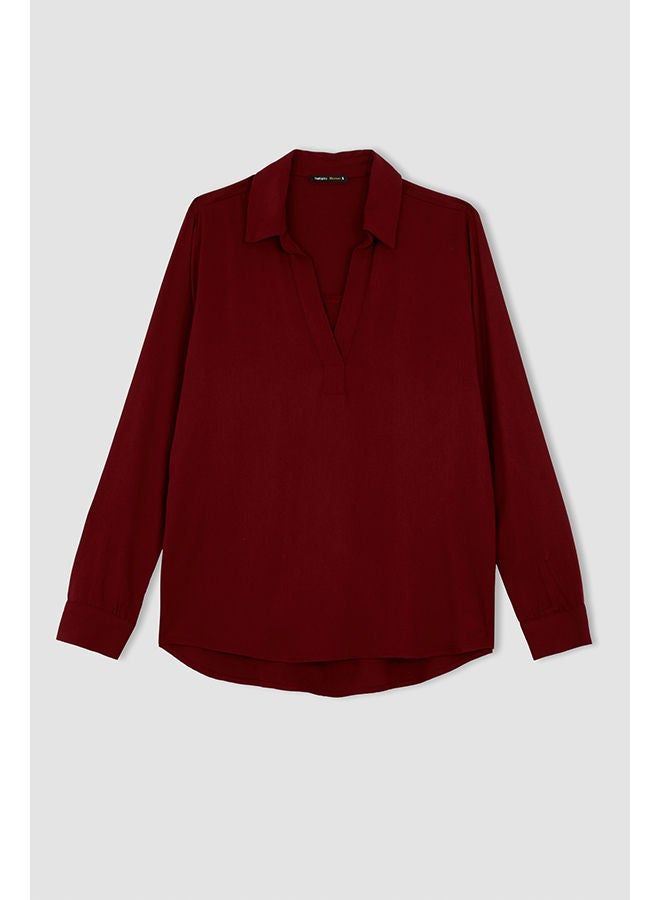 Woman Bordeaux Long Sleeve Blouse BORDEAUX
